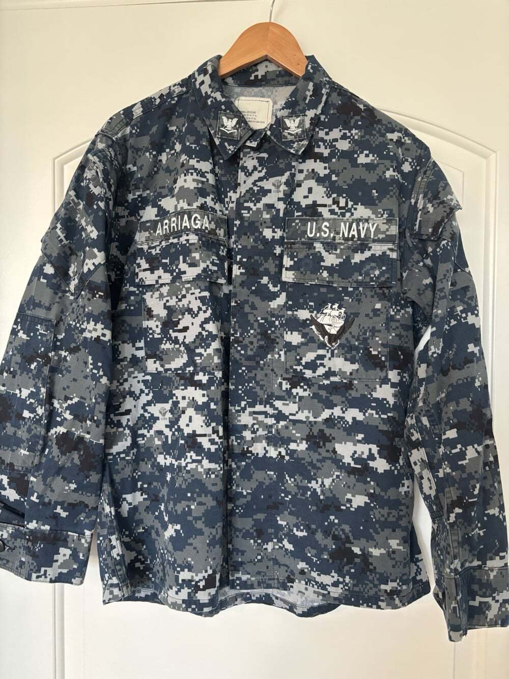 US NAVY NWU Type 1 BLUE DIGITAL Camouflage Blueberry UNIFORM JACKET TOP Size S